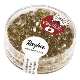 Papillon-Rocailles, 3,2x6,5 mm, brill.gold, Dose 18g