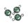 Swarovski Schmuck-Accessoires, russ.grün, rund, 2 Ösen, 11 mm, Dose 9 Stück