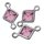Swarovski Schmuck-Accessoires, rosa chiffon, Raute, 2 Ösen, 11 mm, Dose 8 Stück
