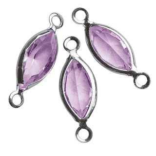 Swarovski Schmuck-Accessoires, violett, oval, 2 Ösen, 17 mm, Dose 7 Stück