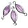 Swarovski Schmuck-Accessoires, violett, oval, 2 Ösen, 17 mm, Dose 7 Stück