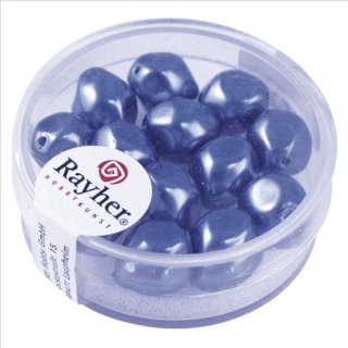 Renaissance-Perle, azurblau, 9 mm &oslash;, Dose 13 St&uuml;ck