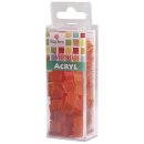 Acryl-Mosaik, 1x1 cm, transparent, orange, Box ca. 205 Stück / 50g