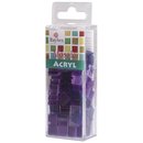 Acryl-Mosaik, 1x1 cm, transparent, violett, Box ca. 205 St&uuml;ck / 50g