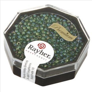Premium-Rocailles, 2,2 mm &oslash;, jaspis, transparent Rainbow, Dose 8g