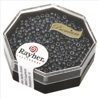 Premium-Rocailles, 2,2 mm &oslash;, anthrazit, Dose 8g, metallic