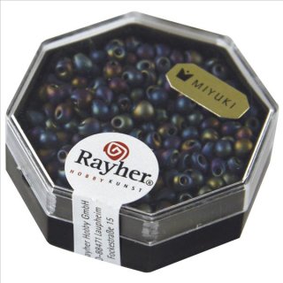 Miyuki-Perle-Drop,metallic gefrostet, regenbogen, Dose 6g, &oslash; 3,4 mm