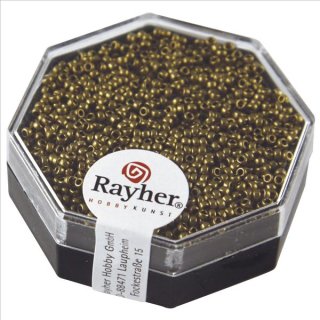 Premium-Rocailles, metallic , kupfergold, Dose 3g, ø 1,5 mm