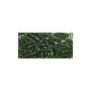 Miyuki-Glasstifte, transp., smaragd, 6x1,7mm transp. m. Silbereinzug, Dose 8g