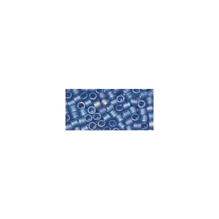 Delica-Rocailles, 2,2 mm ø, azurblau, 9g, transparent Rainbow matt