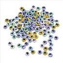 Plastik-Buchstaben-Perlen rund, gemischt, 8 mm,...