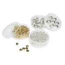 Plastik-Rundperlen, 2,5 mm &oslash;, gold, Dose 240 St&uuml;ck