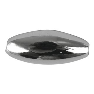 Plastik-Oliven, 6x14 mm, silber, Dose 12 St&uuml;ck