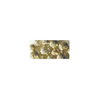 Rillenperle, Olive, 10x13 mm, gold, Dose 8 Stück