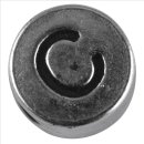 Metall-Perle "C", silber, ø 7 mm, Loch 2 mm
