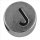 Metall-Perle "J", silber, ø 7 mm, Loch 2 mm