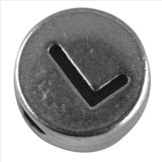 Metall-Perle "L", silber, ø 7 mm, Loch 2 mm