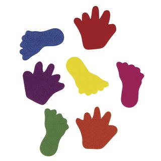 Moosgummi Hände & Füße, 2 Sorten, gemischt, 3-3,5 cm
