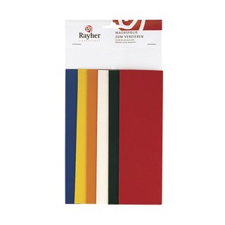 Wachsfolie Basis-Töne, SB-Btl. 6 Farben sortiert, 20x6,5 cm