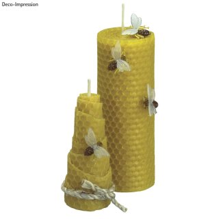 Bienenwachswabe, 50 %, 1 Platte mit Docht, 13x40 cm, natur