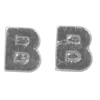 Wachsbuchstaben B, 9mm, silber, 2 Stück im Beutel