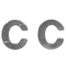 Wachsbuchstaben C, 9mm, silber,2 St&uuml;ck im Beutel