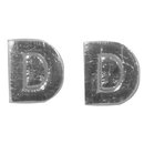 Wachsbuchstaben D, 9mm, silber, 2 St&uuml;ck im Beutel