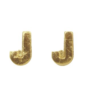 Wachsbuchstaben J, 9mm, gold, 2 Stück im Beutel