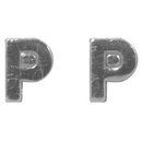 Wachsbuchstaben P, 9mm, silber, 2 St&uuml;ck im Beutel