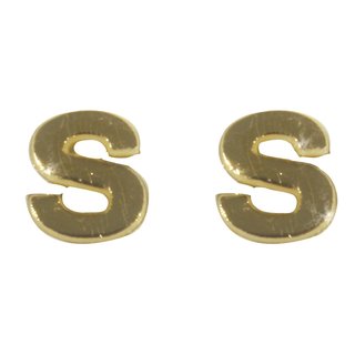 Wachsbuchstaben S, 9mm, gold, 2 Stück im Beutel