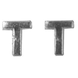Wachsbuchstaben T, 9mm, silber, 2 Stück im Beutel