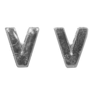 Wachsbuchstaben V, 9mm, silber,2 Stück im Beutel