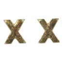 Wachsbuchstaben X, 9mm, gold, 2 Stück im Beutel