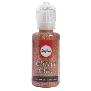 Glitter-Glue metallic, brilliant kupfer, Flasche 20 ml