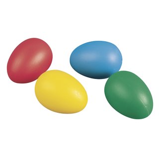 Plastik-Eier, 6 cm, 4 Farben sortiert, Beutel 10 Stück