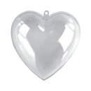 Plastik-Herz, 2tlg., kristall, 8cm