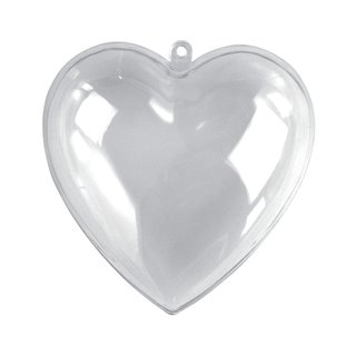 Plastik-Herz, 2tlg., 6 cm, kristall