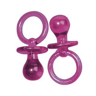 Kunststoffanh&auml;nger-Schnuller, pink, 5 cm, SB-Btl. 5 St&uuml;ck