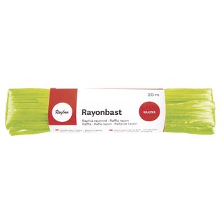 Rayonbast, glänzend, hellgrün, 20m, 100% Viskose