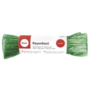 Rayonbast, glänzend, grün, 20m, 100% Viskose