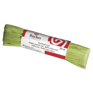 Rayonbast, matt, hellgrün, Strang 20 m, 100% Viskose