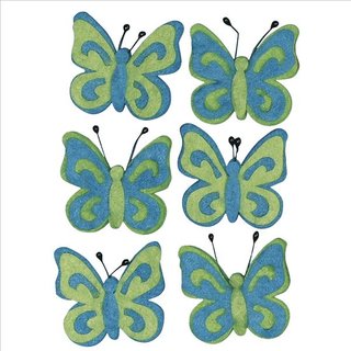 Filz-Schmetterling, hellblau, 5cm, Beutel 6Stück