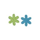 Filz-Sternblume, 3 cm, blau/gr&uuml;n, 2 Farben, Beutel...