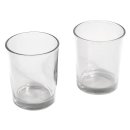 Teelichtglas, 5 cm ø, H= 6,5 cm, kristall, PVC -...