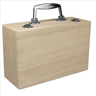 Holz-Koffer mit Metallgriff, 25x16 cm, Höhe 9 cm