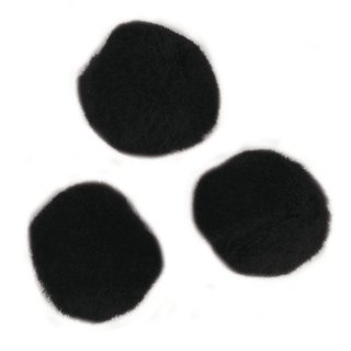 Pompons, schwarz, 10 mm, Beutel 65 Stück