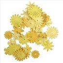 Papier-Blütenmischung, Gelbtöne, 1,5-2,5 cm, 4 Sorten, Tube 36 Stück