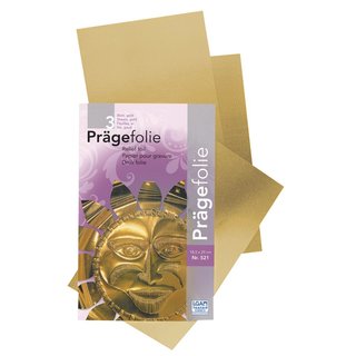 Prägefolien-Mappe, gold, 18,5x29 cm, 0,07 mm, Beutel 3 Bögen