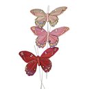 Federschmetterling, Pink-Töne, 10 cm, 3 Stück
