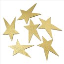 Holzstreuteile: Sterne, gold, 5 cm, Beutel 6 St&uuml;ck